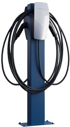 Tesla VoltStand for Two Colonne de charge avec plaque de base Bleu