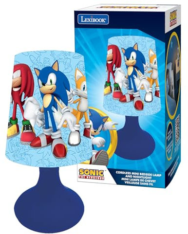 Lexibook, Sonic The Hedgehog - Mini lampada da comodino e luce notturna wireless di Sonic - MLT10SN