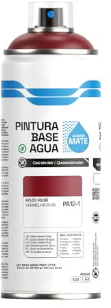 H HANSEL HOME Pintura Spray Base Agua 400ml - Para Muebles, Metal, Plástico y Madera - Ecológica y Sin Olor, Colores Duraderos - Rojo Rubí, 1 unidad