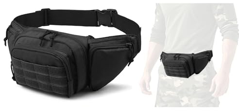 Riñonera táctica para Hombre, riñonera Ajustable con Bolsillos y Cremallera, Ideal para Entrenamiento, Viajes, Actividades al Aire Libre, Correr y Cazar