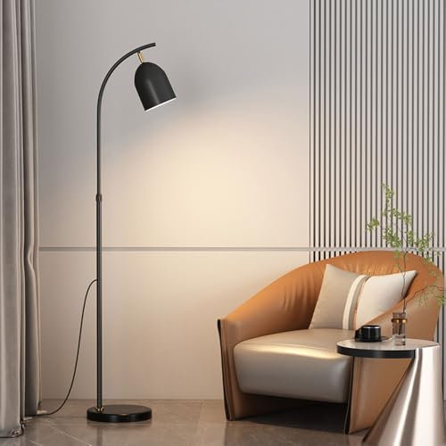 Golvlampa, metalllampa svart/lampor inomhus hög fot marmorfot mastlampa för vardagsrum,
