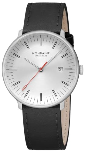 Mondaine Doppio klocka – 41 mm, vintage charm, safirglas, schweizisk kvartsurverk, 5 ATM, återvunnet rostfritt stål, veganskt druvläderarmband, Swiss Made