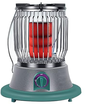 Chauffage Exterieur Parasol Chauffant Gaz Exterieur Radiateur De Chaleur Intensité De Chaleur Réglable Chauffage À 360° Fabriqué en Acier Inoxydable Poêle(Green)