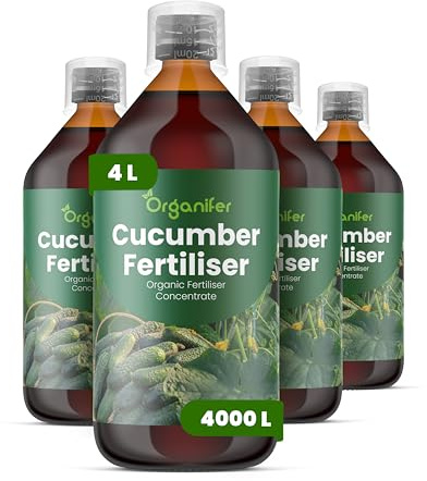 Flytande Gödsel - 4x1L - För Gurka - NPK 3-4-3 | Frodiga Blad Och Friska Frukter - Organifer
