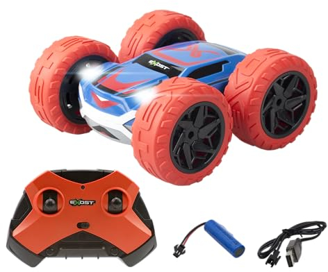 Silverlit - Exost Voiture Télécommandée Tout-Terrain 360 Cross Rouge - Batterie Rechargeable - Conduite sur 2 Faces à 360° + Phares LED - Vitesse : 12km/h - Jouet pour Enfants dès 5 Ans - 54761