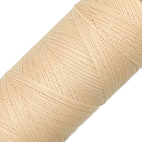 LINHASITA Bobine de Fil ciré 100 g/360 m Épaisseur 0,5 mm Polyester pour macramé 30 Couleurs - Ecru