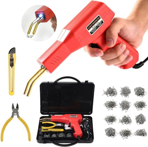 150W Plastica Saldatrice Kit Riparazione Paraurti Auto, 800 Pezzi Caldo Cucitrice Saldatore Pistola Riparazione Macchina, Plastica Riparazione Saldatura Kit Per Auto Paraurti/Auto Ricambi