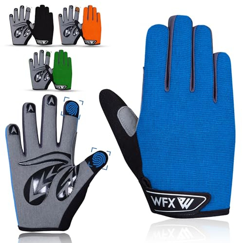 WFX Kids Cycling Gloves Junior Boy Girl Youth, Children's Touch Screen Anti-slip Riding Gloves for Outdoor Sports Road Mountain Bike, Gel Padding Bicycle Finger Gloves