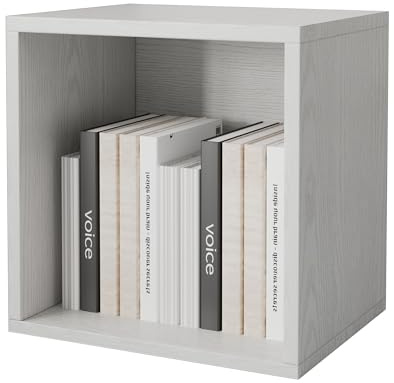 FUSUNBAO Magic DIY Cube Storage Organizer Stackable Cubes for Home Books Clothes Toy-Modular Cubby Storage System-Office Cubical-Bookcase Closet (French Oak,Drawer Cube)