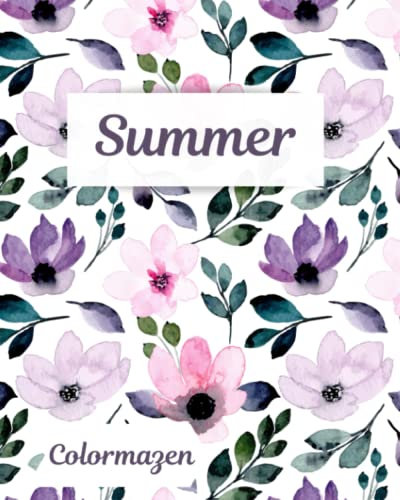 Summer: Personalised Pink and Lilac Flowers Notebook (Medium)