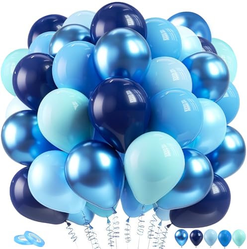 YianHien 60Pcs Blue Balloons, 12 Inch Navy Blue Party Balloons, Latex Balloon for Birthday, Graduations, Weddings, Anniversary and Engagements Decorations
