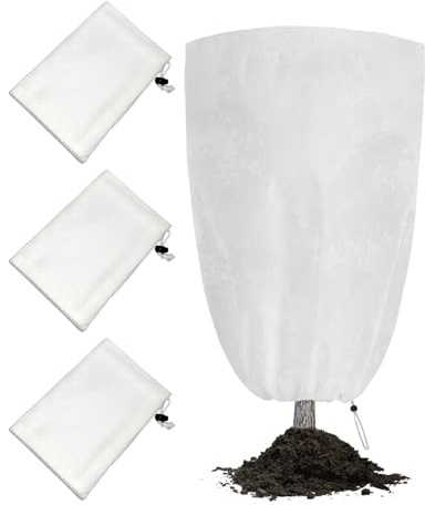 HUVZOR 3 Pièce 100x80cm Voile Hivernage Plante Exterieur, Réutilisable Protection Hivernale pour Plantes avec Fermeture Éclair, Beige Housses de Protection pour Plantes pour Palmiers(blanc)