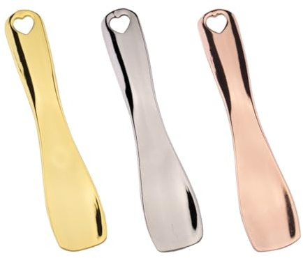 BETOOKY 3 Piezas Cuchara para Crema Facial de Aleación de Zinc con Superficie Lisa y Masaje para Ojos, Herramienta Práctica para Mascarillas, Obsequio Adecuado para Navidad y San Valentín