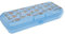 HomestreetUK Bright Hard Shell Plastic Pencil Case with Print, Deep Plastic Pencil Tin Style Stationery or Craft Carry Box Pink Blue Orange (Blue Cocktails)