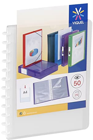 Viquel - Funda para documentos con funda extraíble (50 vistas, personalizable), color incoloro