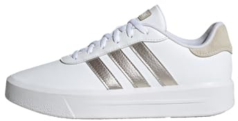 adidas Damen Court Platform Shoes, Cloud White / Champagne Met / Aluminium, 37 1/3 EU