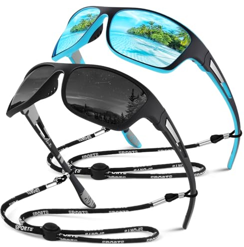 Sunier Lunettes de Soleil Polarisées pour Homme Femme,Sportives Lunettes de Conduite Pêche Vélo Anti-UV Lunettes de Soleil