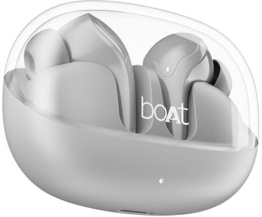 boAt Airdopes 311 Pro, 50HRS Battery, Fast Charge, Dual Mics ENx Tech, Transparent LID, Low Latency, IPX4, IWP Tech, v5.3 Bluetooth Earbuds, TWS in ear earbuds Wireless Earphones with mic (Space Grey)