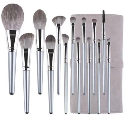 NTRUXZP Pinceaux Maquillages, 14PCS Set Pinceaux Maquillage avec Sac De Rangement Professionnel pour Fond De Teint, Blush, fard à Paupières Poils Synthetiques Doux et Sans Cruauté
