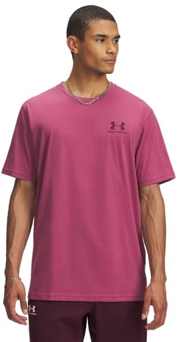 Under Armour Camiseta Deportiva de Manga Corta para Hombre, (659) Fucsia Dusk/Dark Maroon, Medium
