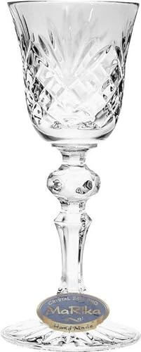 MaRika Kristall-Likörgläser 60ml – Set mit 6 Stück, Klassisch, Handverziert, Elegantes Glas für Liköre und Spirituosen – Geschenkidee
