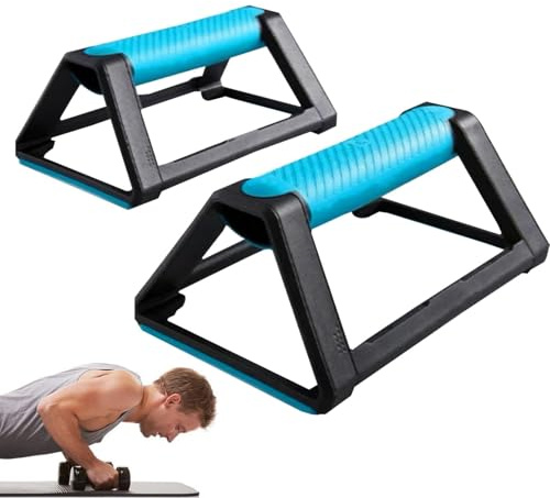 Supports de pompes pour homme, outil de musculation du haut du corps, poignées antidérapantes, poignées ergonomiques au sol, 19 x 11 x 7 cm, bleu