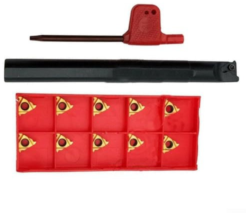 Jonikuper SNR0012M11 Herramienta de torneado de torno de agujero interior con 10 piezas de inserto de carburo de rosca 11IR A60 para una amplia gama de tareas de mecanizado de precisión