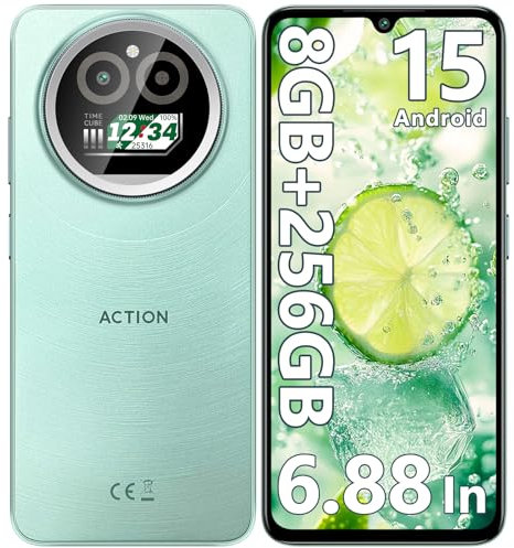 IIIF150 Action A5 Pro Telefonos Moviles Libres Android 15, 8GB(3+5) + 256GB/1TB Teléfono Móvil, 6,88 HD+ 1 Trasera, 5100mAh/10W, Cámara 16MP+5MP Móvil, 4G Dual SIM GPS/Fingerprint/OTG/3.5mm Jack