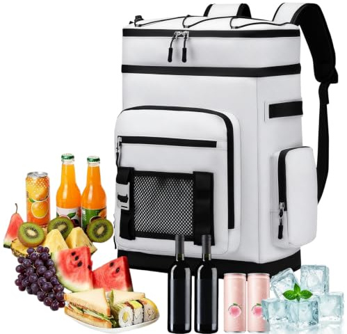Mochila Nevera 30L, Mochila isoterma Impermeable, Capacidad para 35 latas, Mochila de Picnic Plegable, Nevera portátil para Barbacoa, Camping, Viajes
