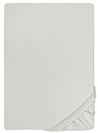 biberna 0077144 Feinjersey Spannbetttuch (Matratzenhöhe max. 12 cm), gekämmte Baumwolle, superweich 1x 60x120 cm > 70x140 cm grau