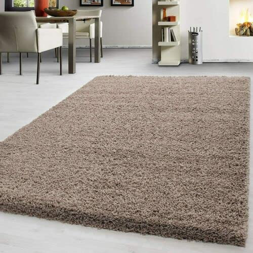 PRIME PLUS EXTRA THICK HEAVY 5CM PILE SOFT SHAGGY RUGS MODERN AREA RUGS BEDROOM HALL RUGS (Light Beige, 80 x 150cm)