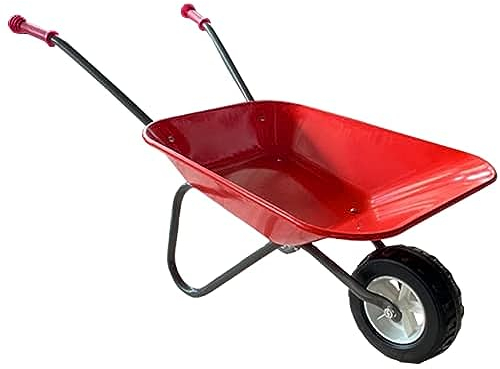 ASC Brouette en métal pour enfant Rouge/gris