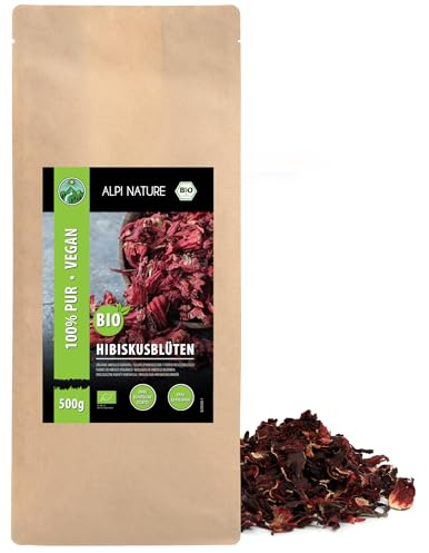 Alpi Nature Hibiskustee BIO 500g, Hibiskusblütentee, Hibiskusblüten ganz, Hibiskus Tee lose, Hibiscus Tea