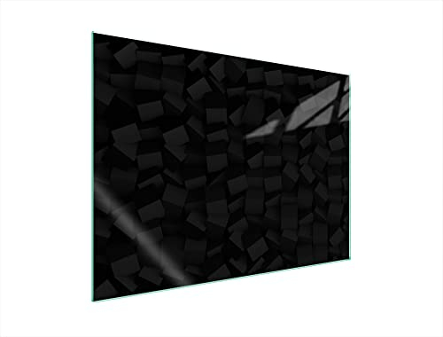 DarHaus Plaque de recouvrement, 70 x 52 cm, en verre, pour cuisinières électrique, à induction, convient comme décoration, protection anti-éclaboussures ou planche à découper, Modèle Noir