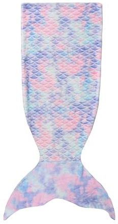 Catalonia Classy Mermaid Tail Blanket, 155 × 51 CM Soft Warm Plush Fleece Sleeping Bag Snuggle Blanket for Teens, Dreamy Mermaid