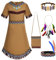 Velmawig Indianer Kostüm Kinder Mädchen Karneval Kostüm Heimisch Indisch Cosplay Outfit mit Zubehör Kopfschmuck Feder Faschingskostüme Kleid für Karneval Fasching Halloween VL012L