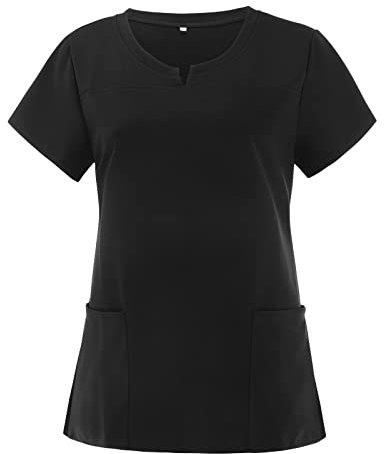 Generic Nurses Uniform Care Work Shirt Utility Shirt Nurses Top Classic Fit Care Uniform Care Nursing Uniform Beauty Tunics for Women Pink Work Tunics with Pockets for Women Uniform Pink