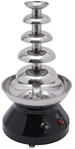 230W Fontaine à chocolat 5 niveaux | Bon contrôle de la températureFontaine à chocolat, chocolat liquide chaud pour Noël, Pâques, Nouvel An (noir)