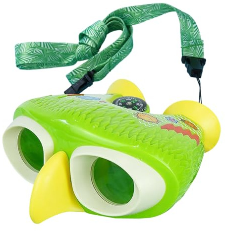 binoculares para niños,prismáticos compactos para niños | Prismáticos compactos para niños al Aire Libre - Óptica de Alta resolución 5 × 25 en Forma de búho, cordón de brújula Integrado con