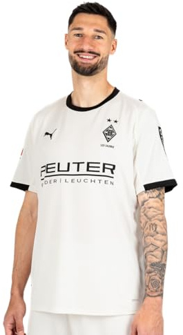 Puma Herren Borussia Mönchengladbach Home Jersey Replica, Warm White/Puma Blac, L