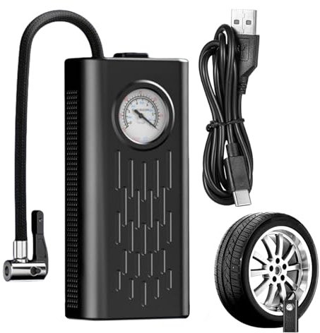 Pompa elettrica per pneumatici, pompa a sfera senza fili con manometro, pompa ad aria portatile con display a puntatore, gonfiatore per pneumatici ricaricabile per auto, moto, compressore d'aria