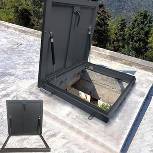 Trampilla de Acceso para tejado, Acero galvanizado con Recubrimiento en Polvo, para instalación en Cubierta, Ventana de tejado, ático, sótano, Escalera, Tapa de Salida con Amortiguador de ga