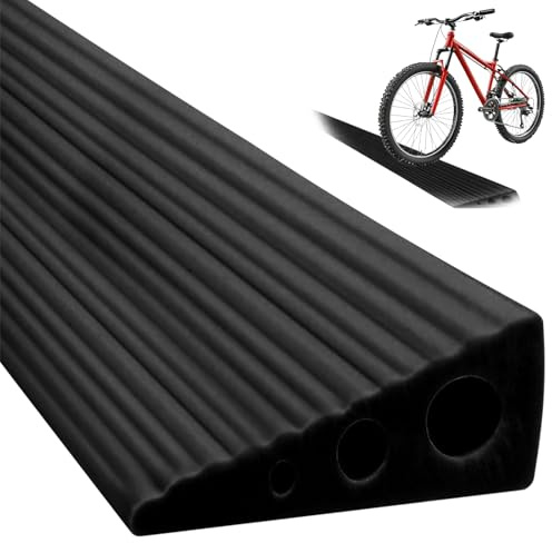 PVC Door Threshold Ramp 500kg for Robot Vacuum Wheelchair Non-Slip, Weatherproof Indoor/Outdoor Doorway Ramp, Self-Adhesive Kerb Ramp for Mobility Scooter Pushchair - Cuttable (Black, 100x6.5x2.5cm)