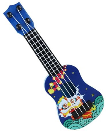 HAKIDZEL Mini Guitare Ukulélé pour Garçon Fille Décoration Amusante et Réaliste Instrument Musical Miniature pour Maison de Poupée et Accessoires de Décoration