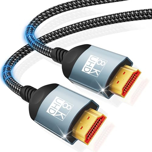 Lumivtx Cable HDMI de 0,5m,10K 8K,ultra alta velocidad 10K,8K@60 Hz 4K@240Hz,compatible con HDMI 2.1,HDR10+,eARC,3D,HDCP 2.2y2.3,VRR,DTS:X,compatible con PS5/4,X-Box,HDTV,monitor,portátil y proyector