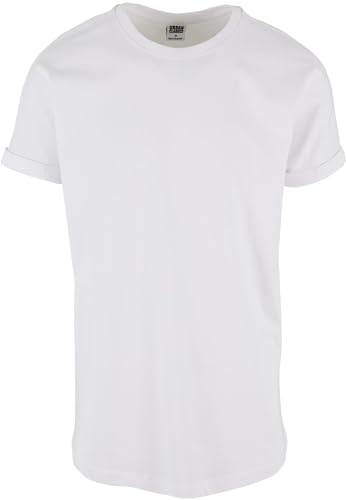 Urban Classics T-Shirt Long Manches Retroussées Homme T-Shirt Manches Courtes Rouge