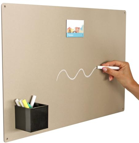 KalaMitica - Lavagna Magnetica da Parete - Scrivibile con Gessetti e Cancellabile - Beige - 56x38 cm