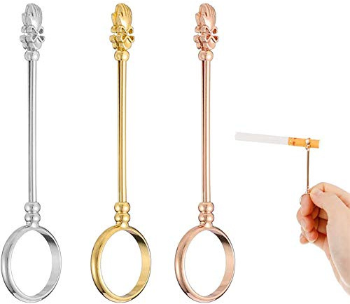 Douup 1Pc Gold Kupfer-Ring-Zigarettenhalter Unisex Finger Zigarettenhalter Ring Mit Einem Box Beste Für Zigarette, Rolle Tabak, Weed, Blunts Und Zigarren,Rose Gold