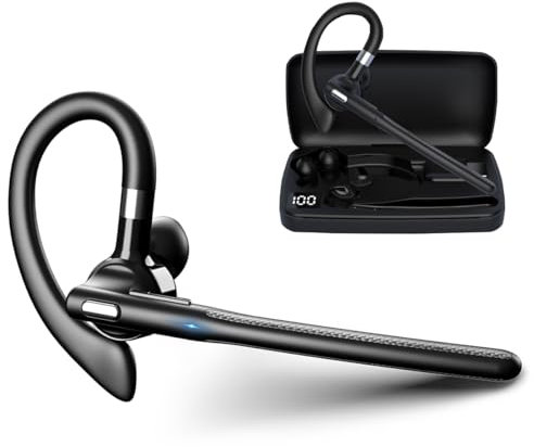 eppfun Bluetooth 5.4 Headset, In Ear Freisprech Headset Handy Kabellos Kopfhörer mit Dual Noise-Cancelling-Mikrofon, 48 Stunden Gesprächszeit, für Autofahren, Telefon, Büro,Trucker-Fahrer