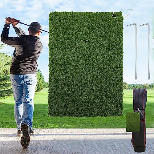 Golf Hitting Mat Practice Trainer Aid for Women Men Value Pack, Golf Club Swing Training Mat Tool for Golfer Indoor Outdoor Garden Backyard（35x20cm)